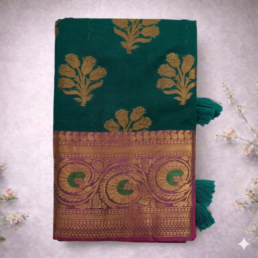 Teal Green & Magenta Banarasi Art Silk Saree