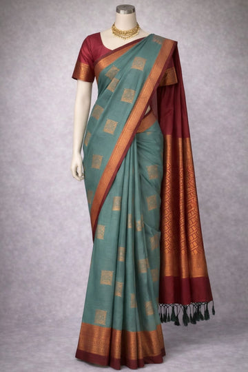 Premium Art Silk Saree with Copper Zari Craftsmanship